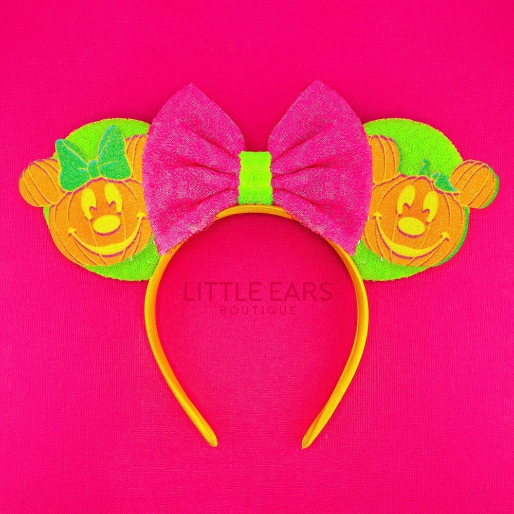Disney Neon Pumpkin Minnie Mouse Ears